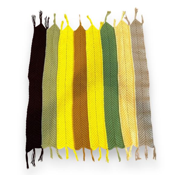 Handmade Crochet Throw Blanket Afghan Chevron Zig Zag Multicolor Stripe 50"x53" - Picture 13 of 16